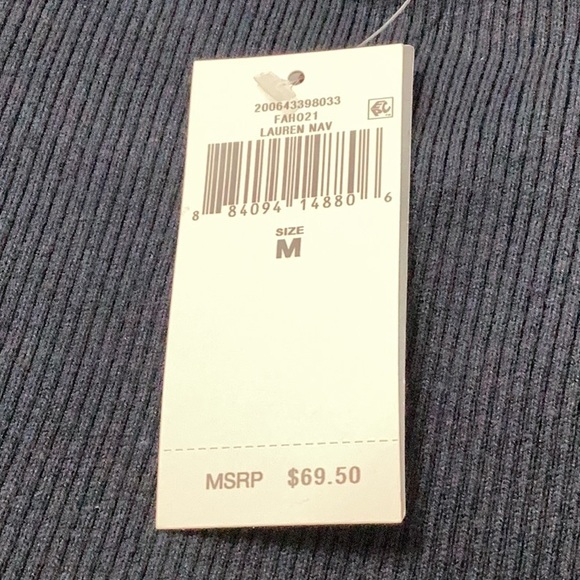 Petite Ribbed Turtleneck Sweater Navy - Picture 6 of 7